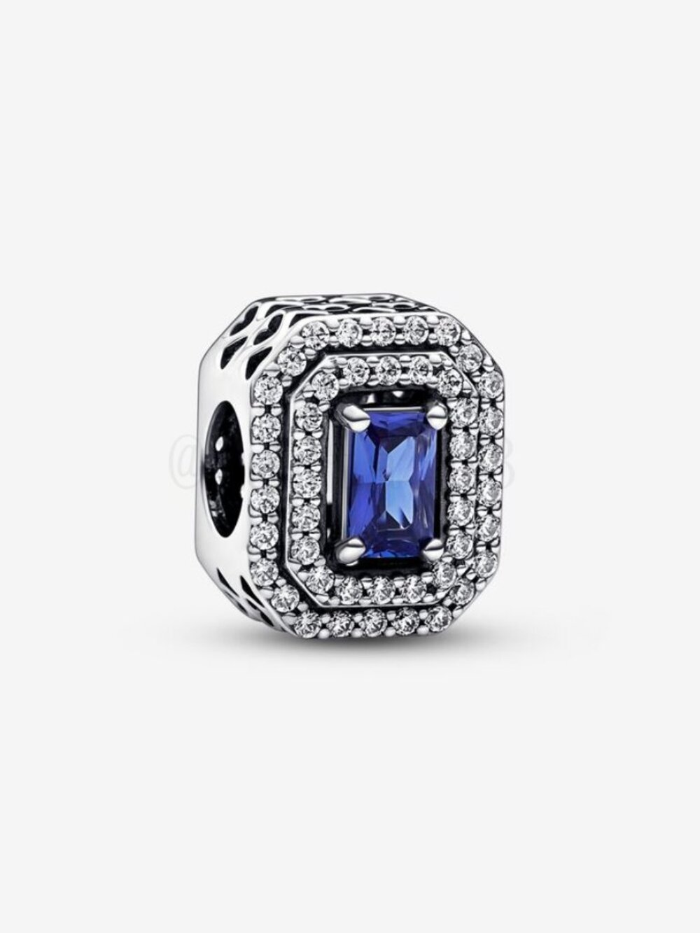 Pandora Blue Sparkling Leveled Rectangular Charm
